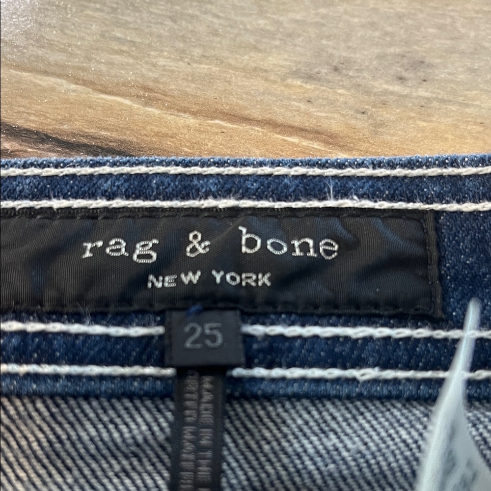 rag & bone Dark Indigo Jeans with White Stitching